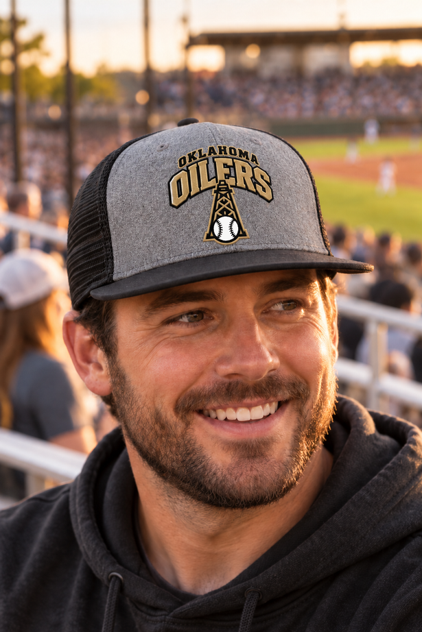 Oilers Derrick Logo - Five-Panel Trucker Cap
