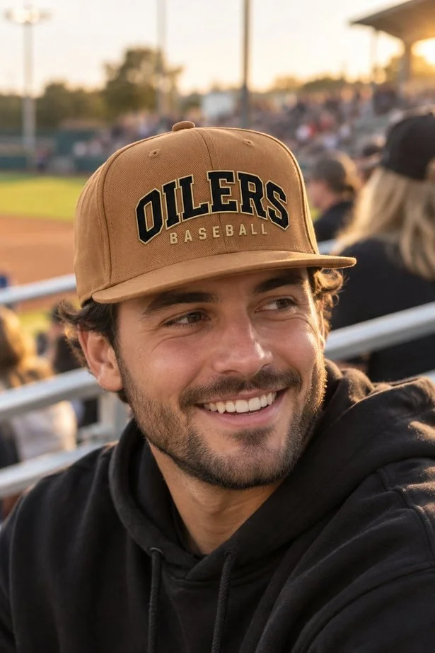 Oilers Varsity Arched - Flat-Bill Snapback
