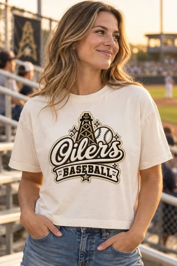 Oilers Script - Women's Heavyweight Boxy Tee