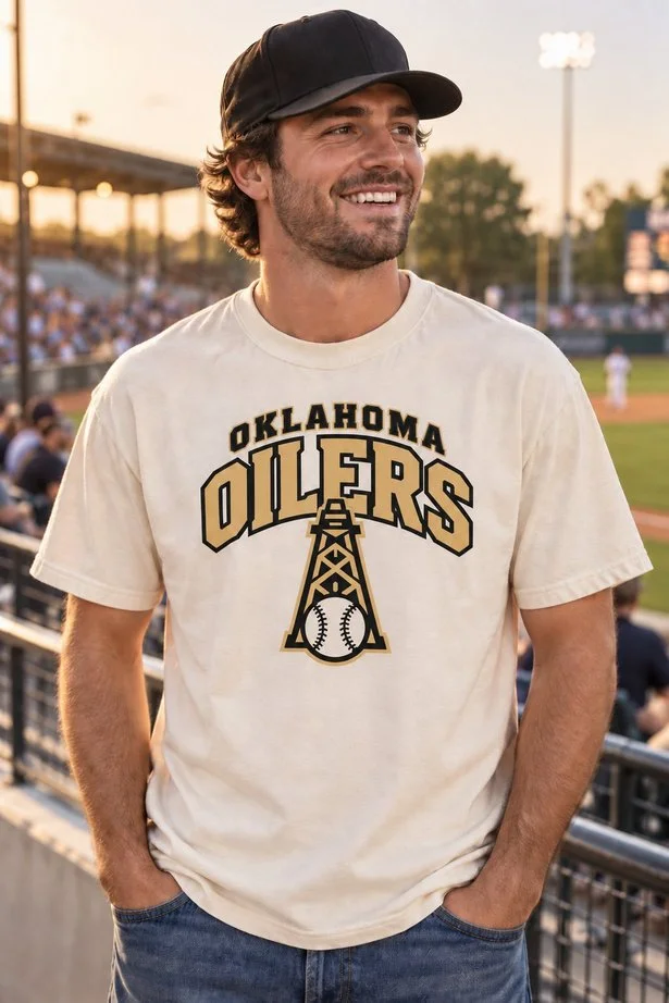 Oilers Derrick Logo - Heavyweight Garment-Dyed Tee