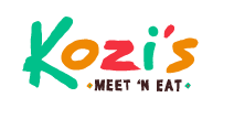 Colorful Kozi's restaurant logo with the slogan 'Meet 'n Eat' underneath.