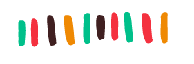 Colorful cylindrical objects arranged in a straight line on a black background