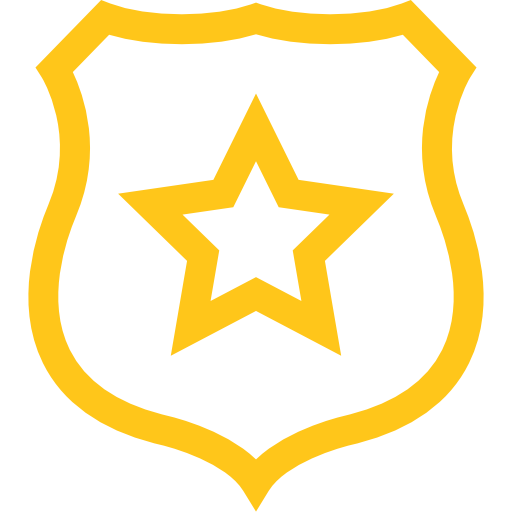 Yellow shield with a gold star inside.