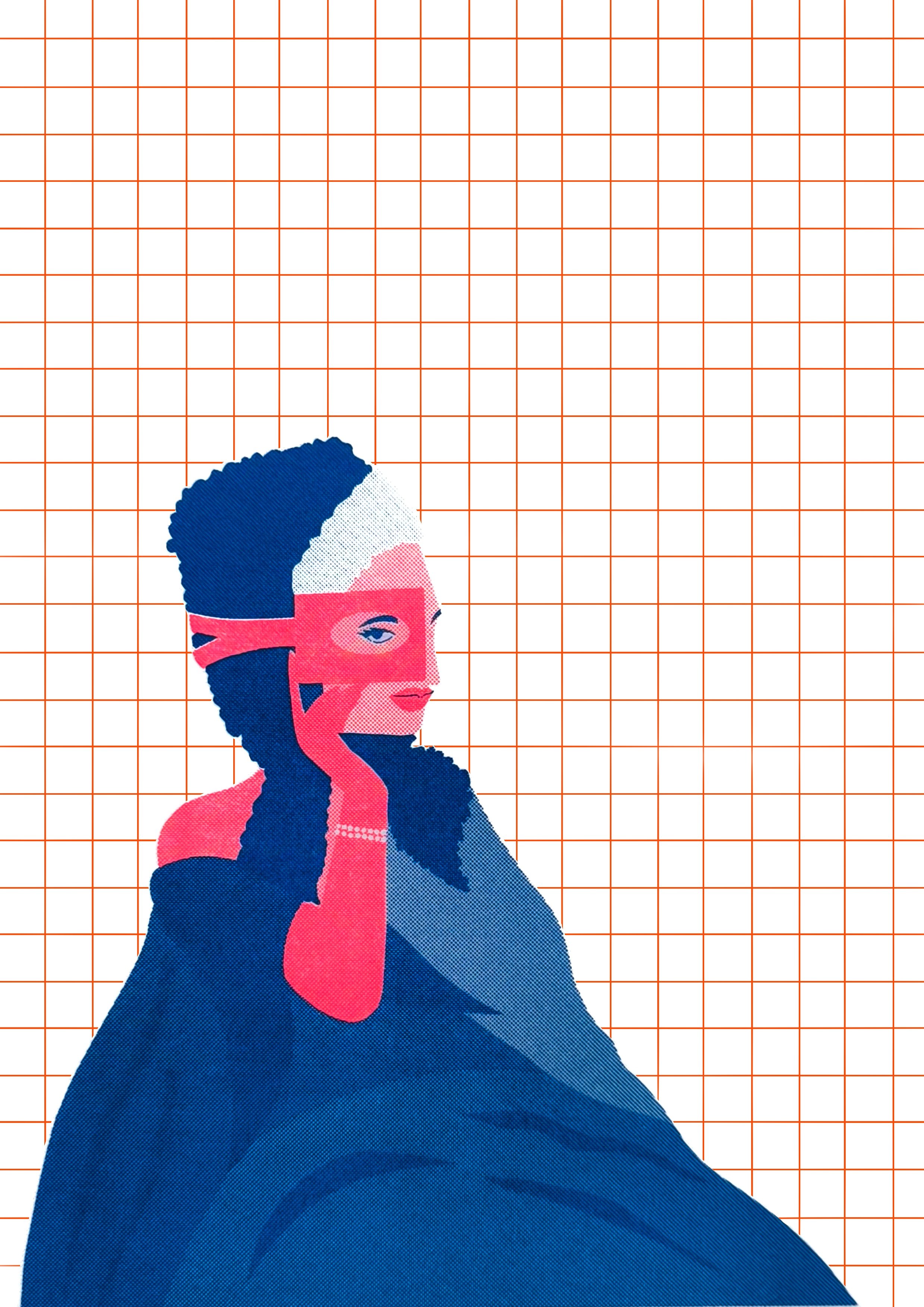 Looking at me? Risographie mit digitaler Nachbearbeitung. 2025