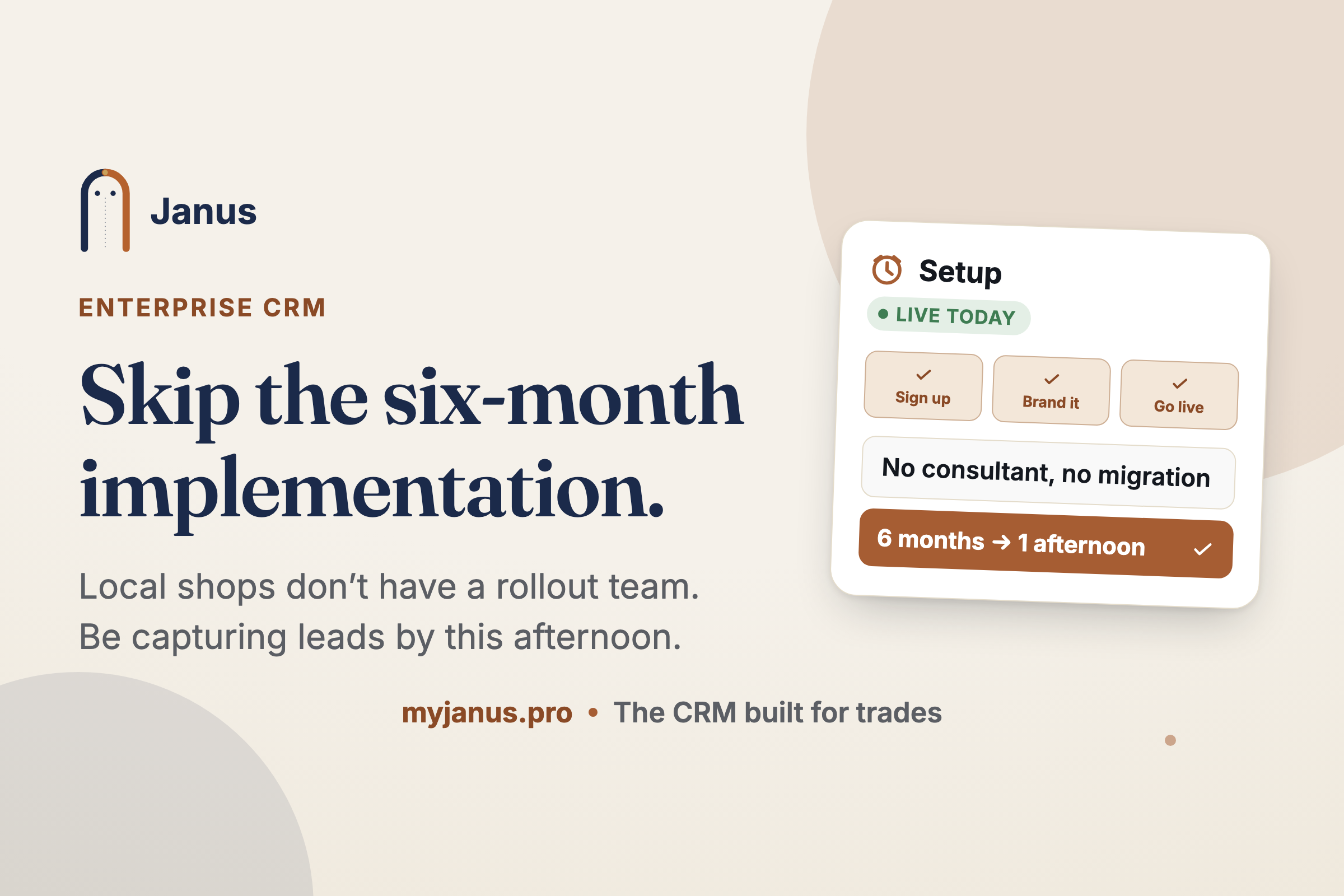 Janus vs. Enterprise CRM: Why Local Service Shops Are Skipping the 6-Month Implementation