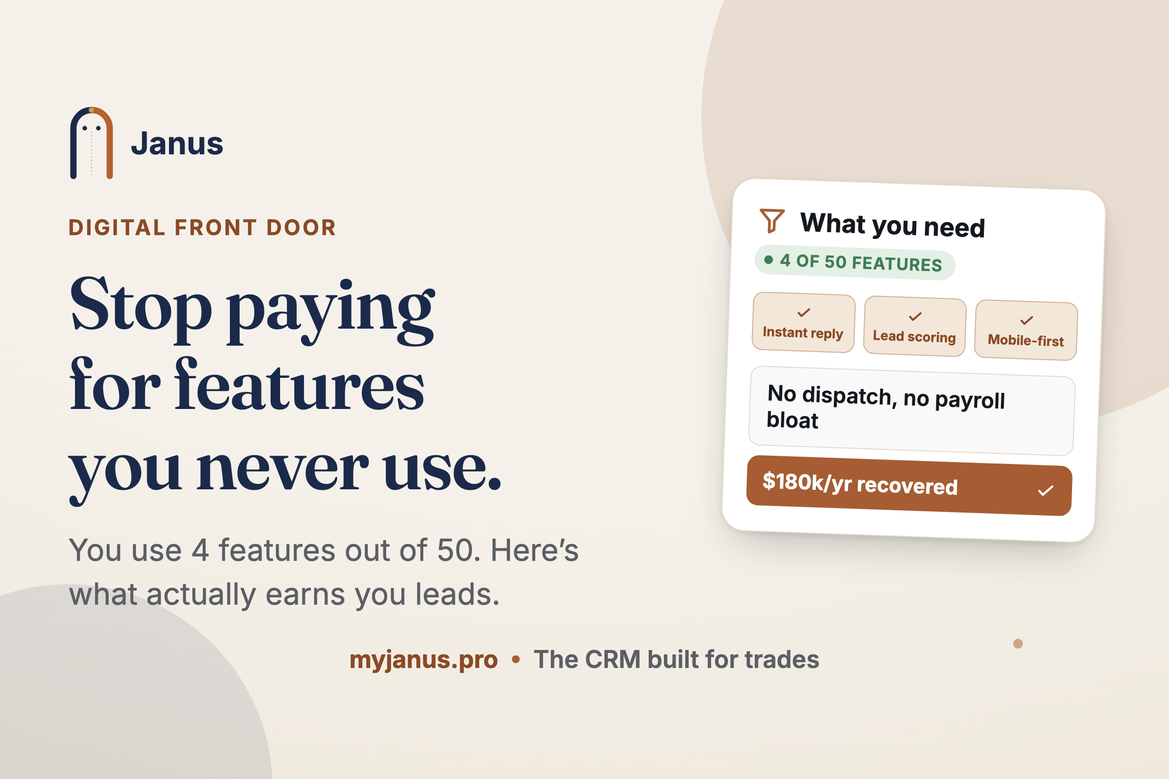 Stop Paying for Features You Don't Use: Why Your Trade Business Needs a Digital Front Door, Not More Bloat