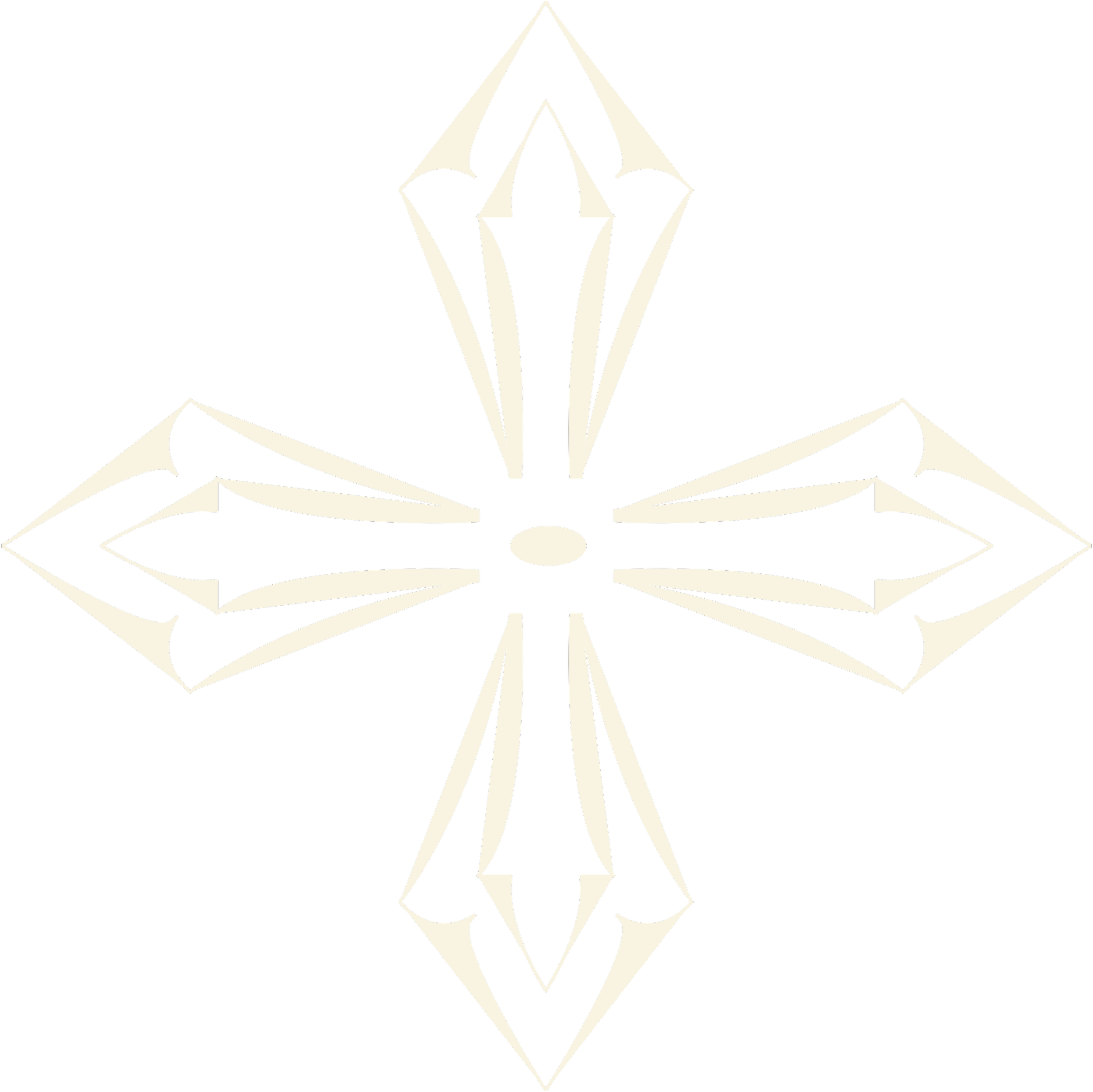 A black background with a white geometric diamond-shaped design in the center.