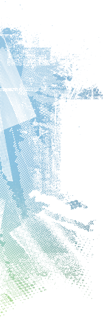 Digital 3D point cloud rendering of a cityscape at night, highlighting buildings and streets with blue and green tones.