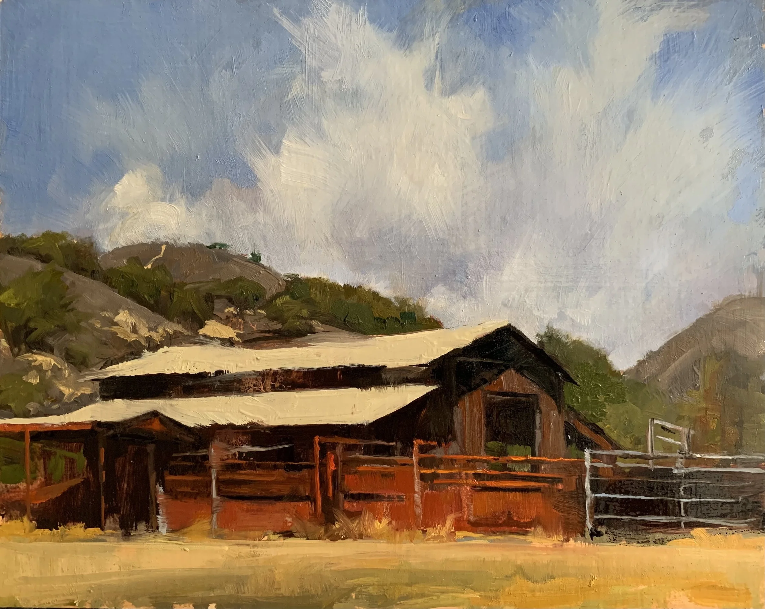 Mist Over the Barn 8 x 10 SOLD
