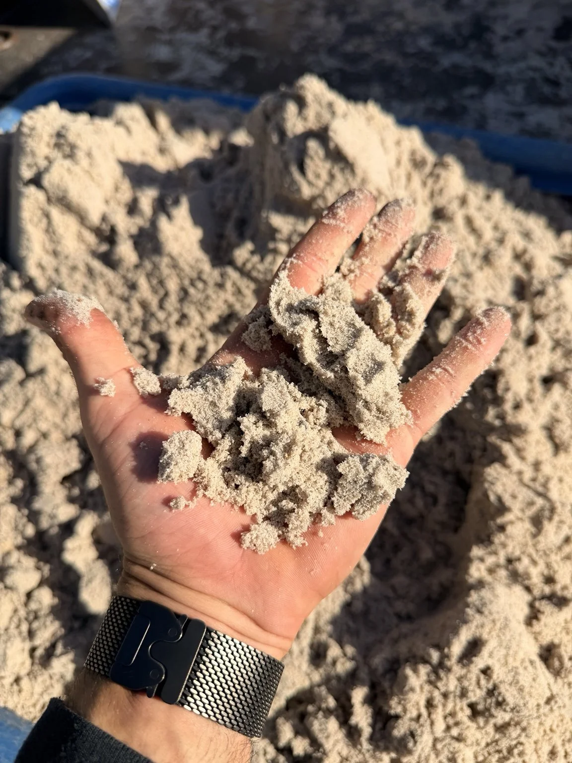 Sand selected for lawn leveling