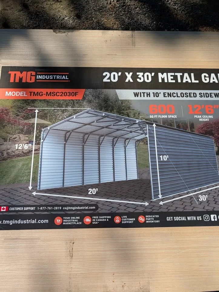 20' x 30' Enclosed Metal Carport