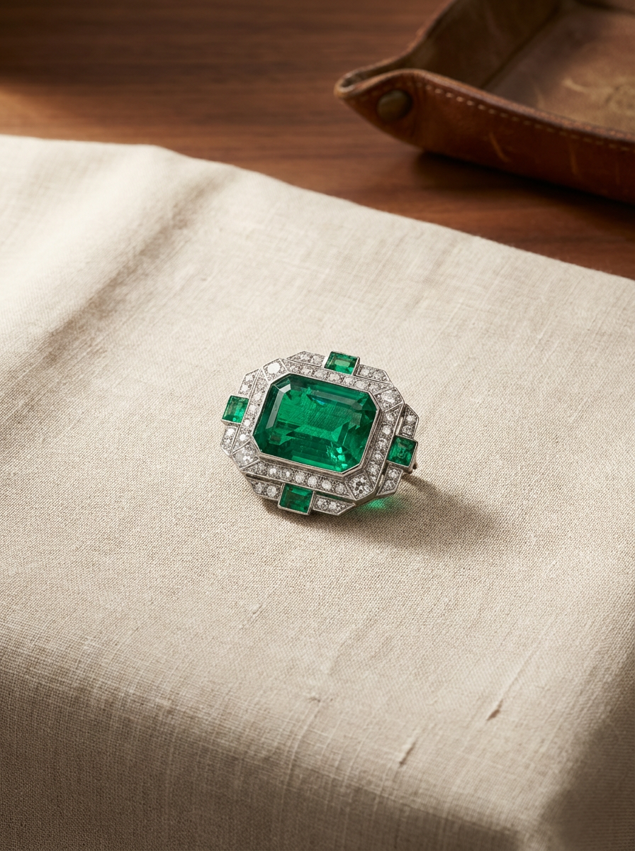 Emerald Brooch