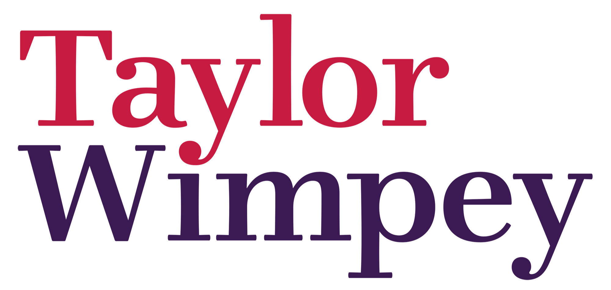 Taylor Winfrey logo in red and purple text