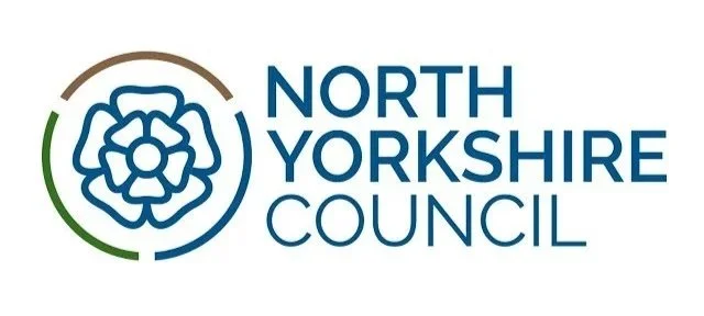 North Yorkshire Council logo with stylized rose emblem and blue text
