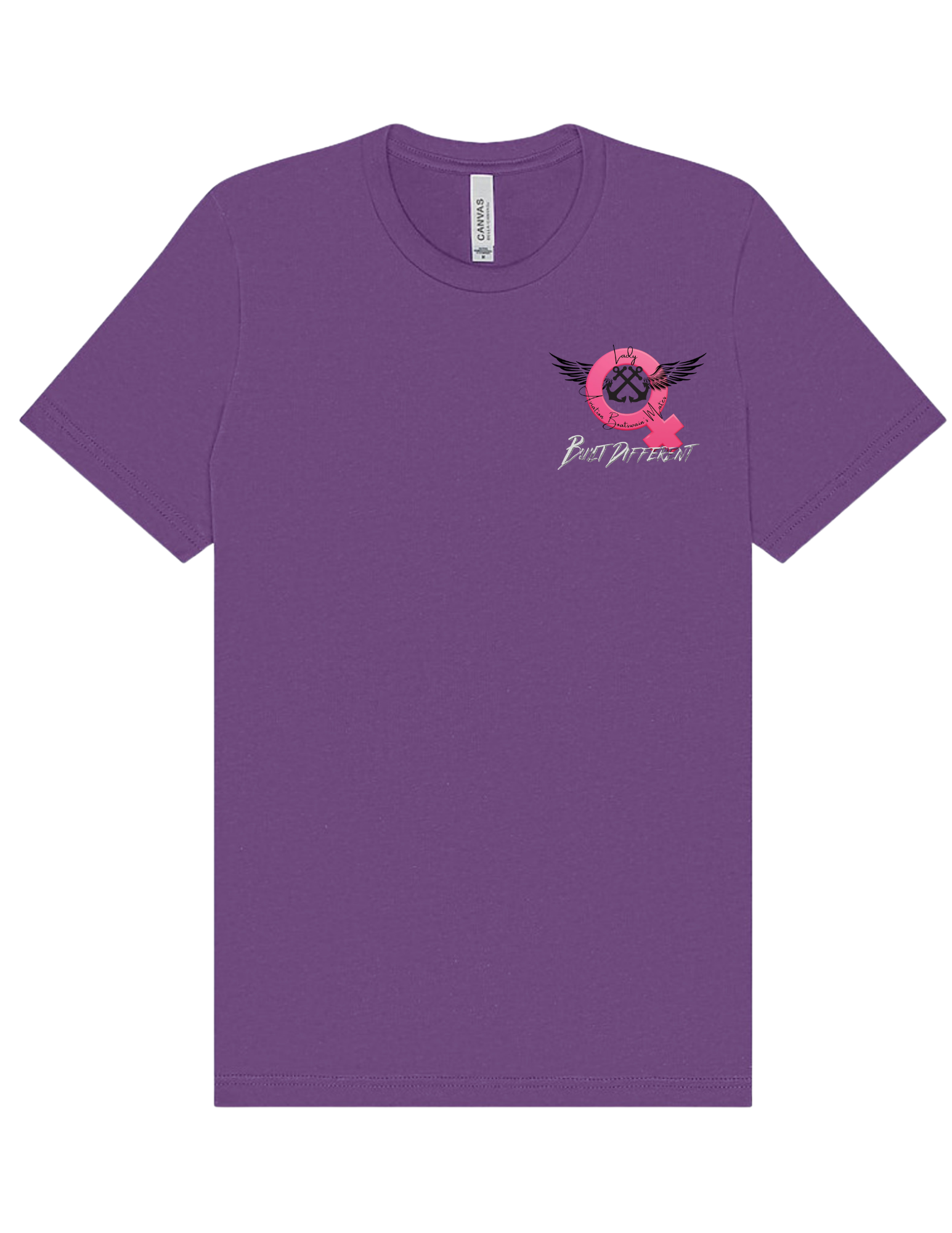 Lady AB BUILT DIFFERENT Front Logo Short Sleeve Crewneck Cotton Jersey Shirt (Unisex)