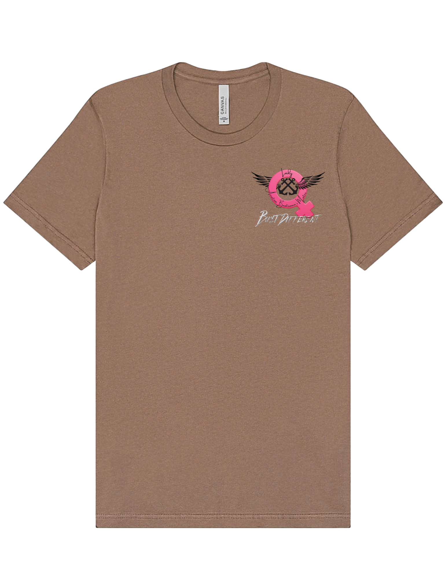 Lady AB BUILT DIFFERENT Front Logo Short Sleeve Crewneck Cotton Jersey Shirt (Unisex)