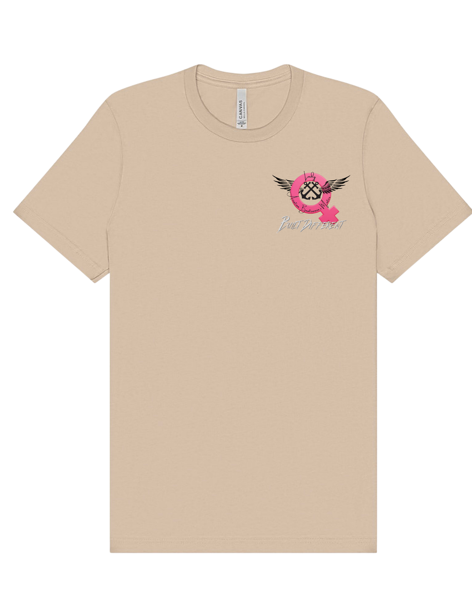 Lady AB BUILT DIFFERENT Front Logo Short Sleeve Crewneck Cotton Jersey Shirt (Unisex)