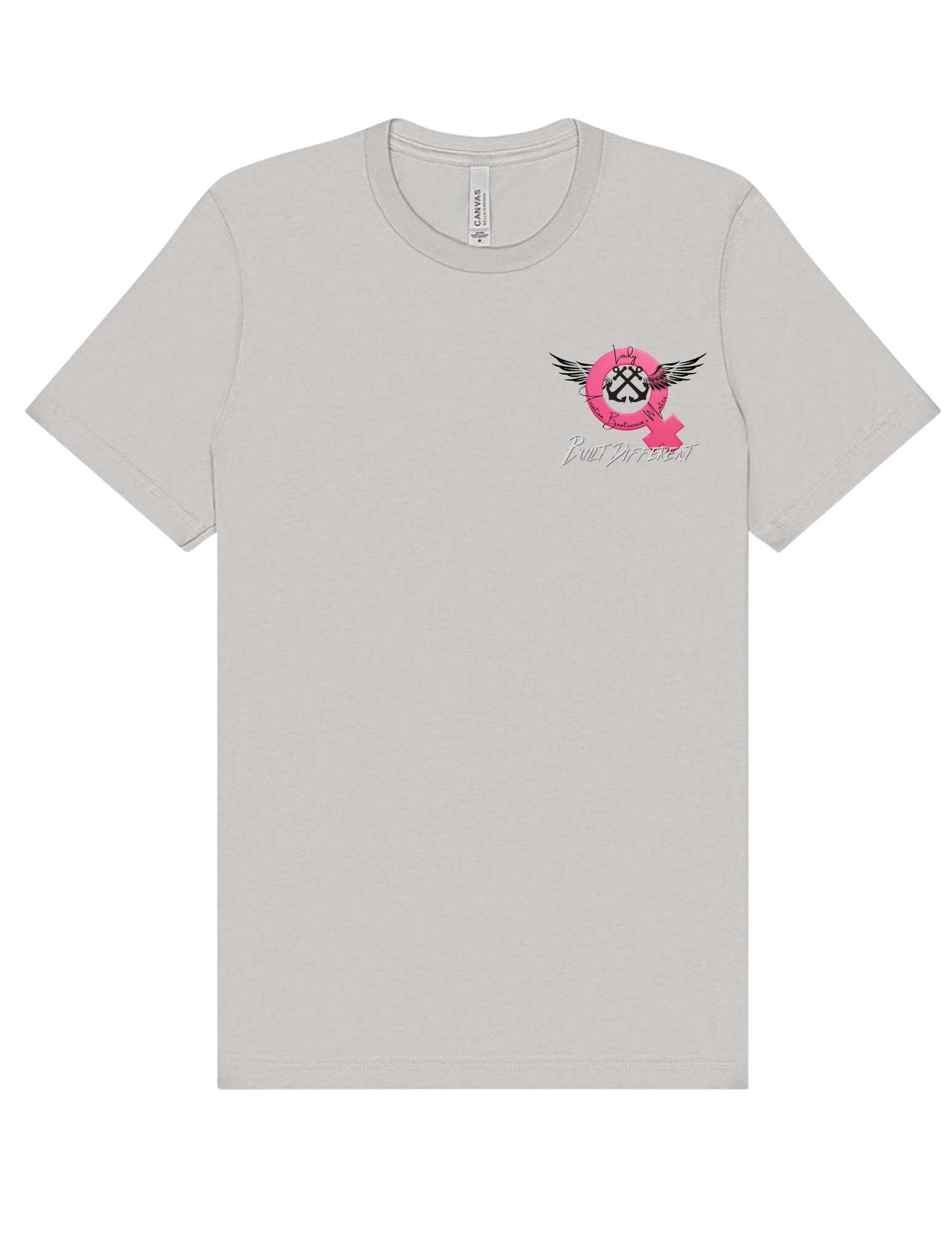 Lady AB BUILT DIFFERENT Front Logo Short Sleeve Crewneck Cotton Jersey Shirt (Unisex)