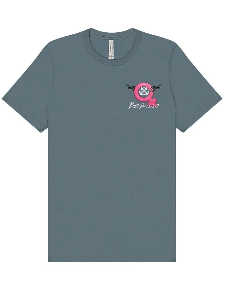 Lady AB BUILT DIFFERENT Front Logo Short Sleeve Crewneck Cotton Jersey Shirt (Unisex)