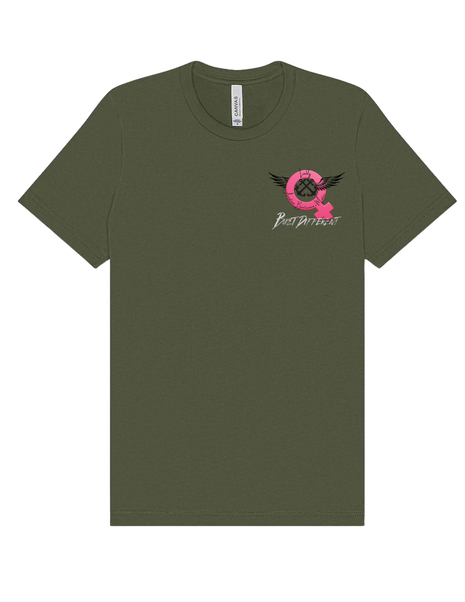 Lady AB BUILT DIFFERENT Front Logo Short Sleeve Crewneck Cotton Jersey Shirt (Unisex)
