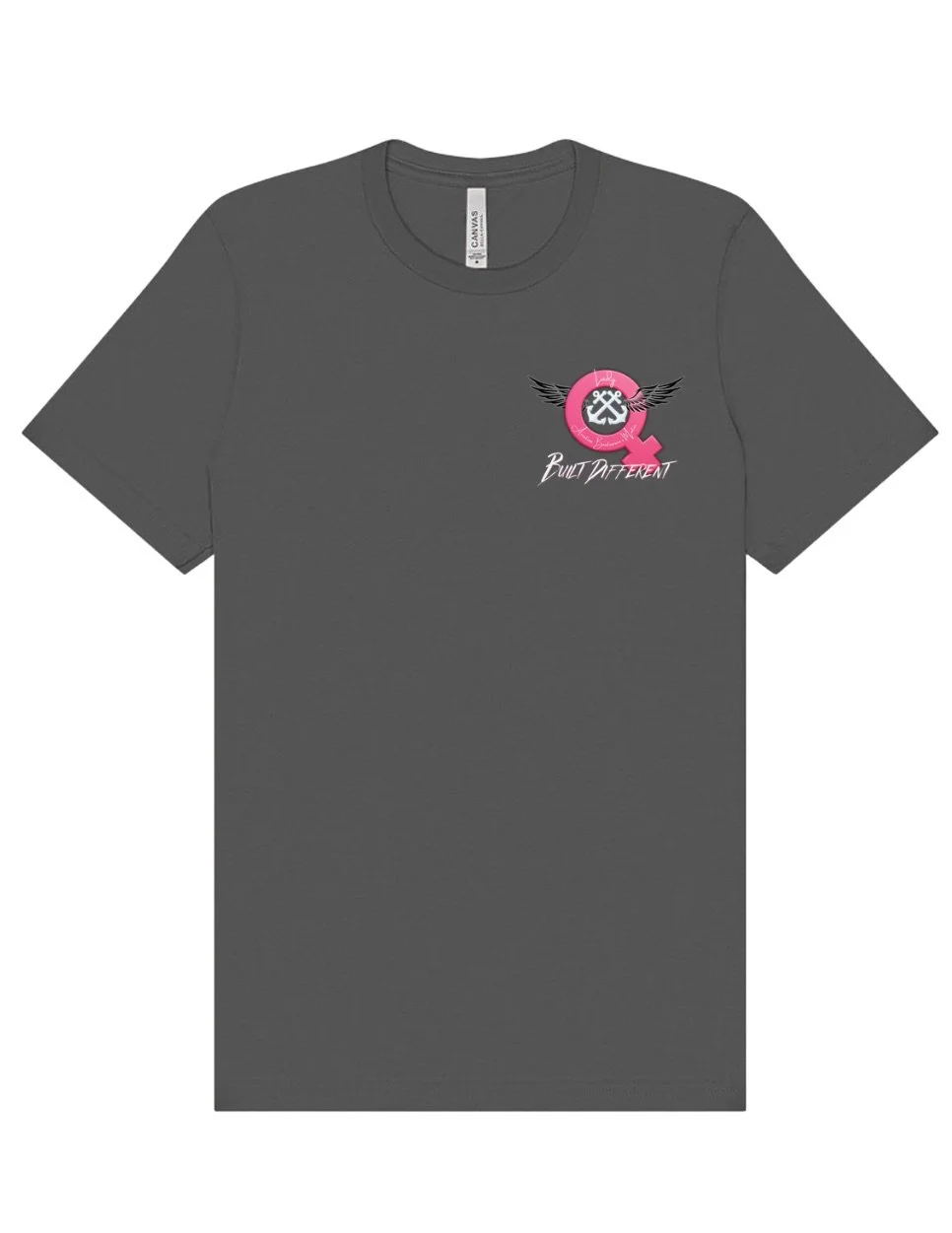 Lady AB BUILT DIFFERENT Front Logo Short Sleeve Crewneck Cotton Jersey Shirt (Unisex)