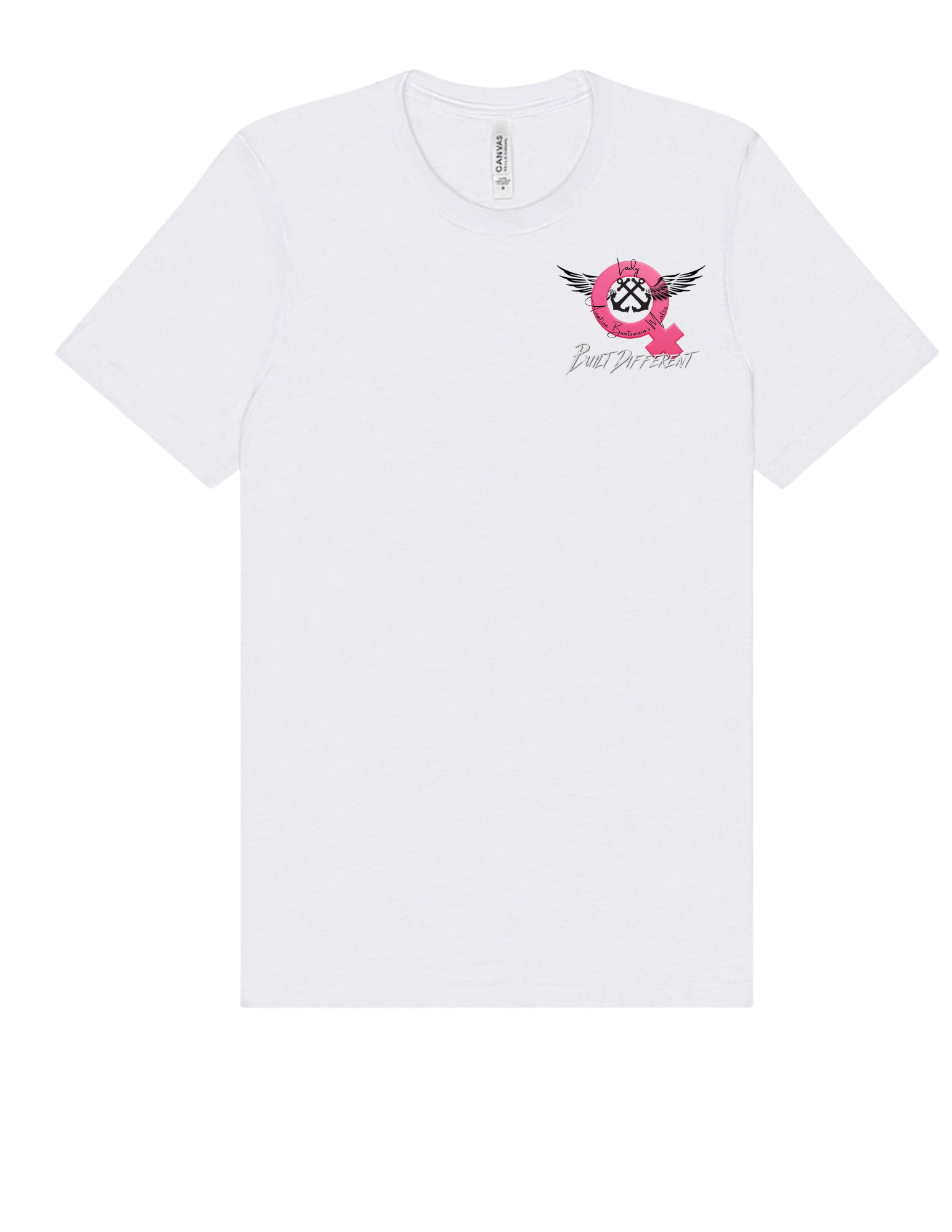 Lady AB BUILT DIFFERENT Front Logo Short Sleeve Crewneck Cotton Jersey Shirt (Unisex)