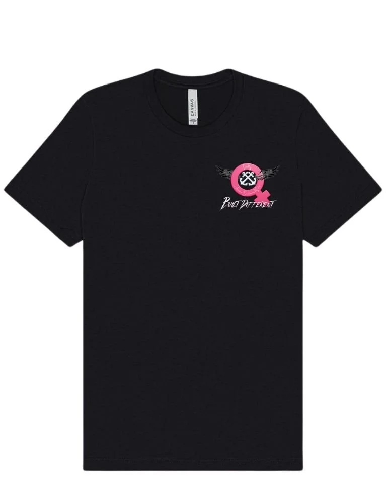 Lady AB BUILT DIFFERENT Front Logo Short Sleeve Crewneck Cotton Jersey Shirt (Unisex)