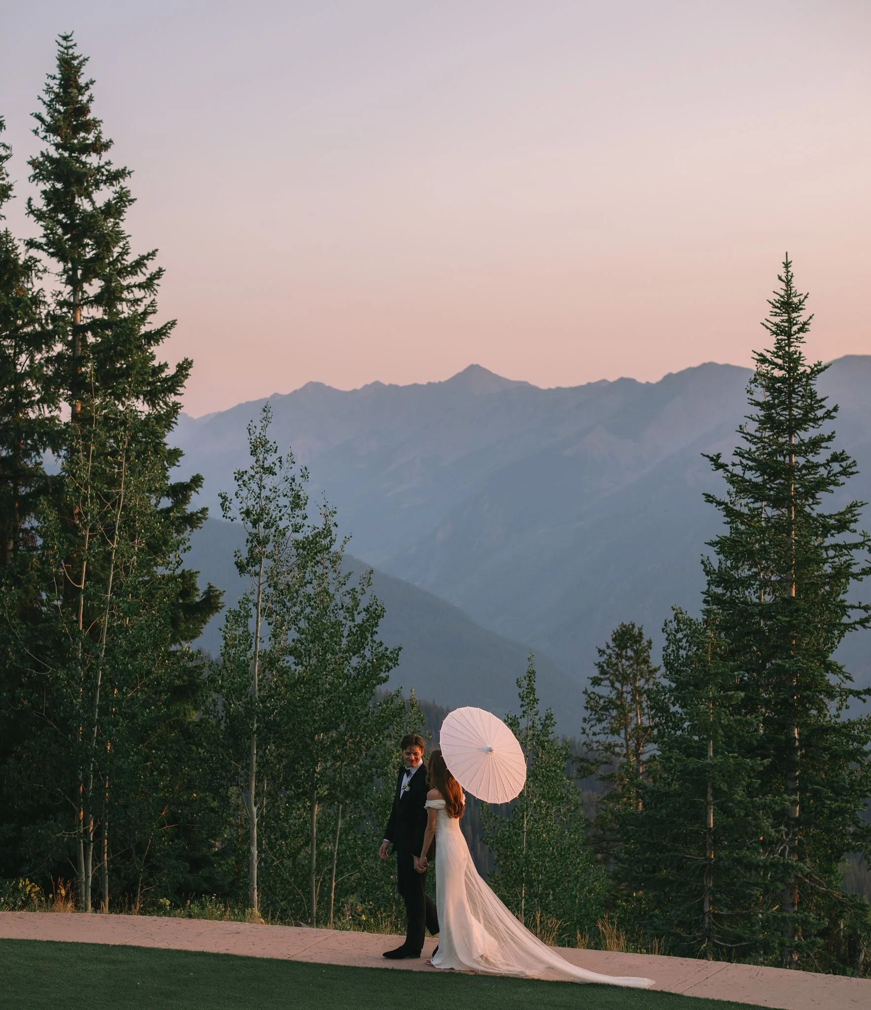 Luxury destination wedding photography focused on fashion in Aspen, CO