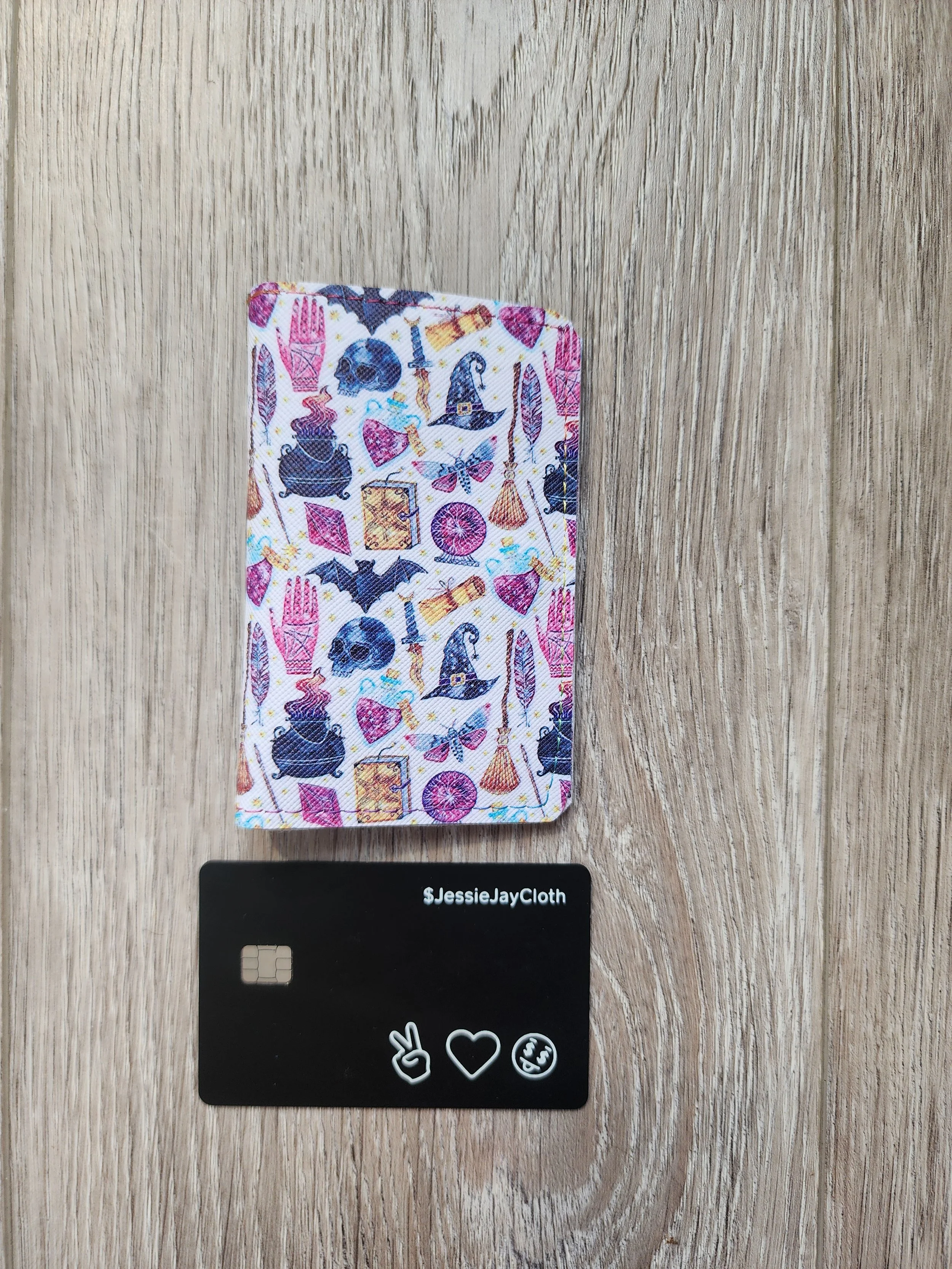 Minimalist Card Wallet | Holds 16–18 Cards | Witch Icons