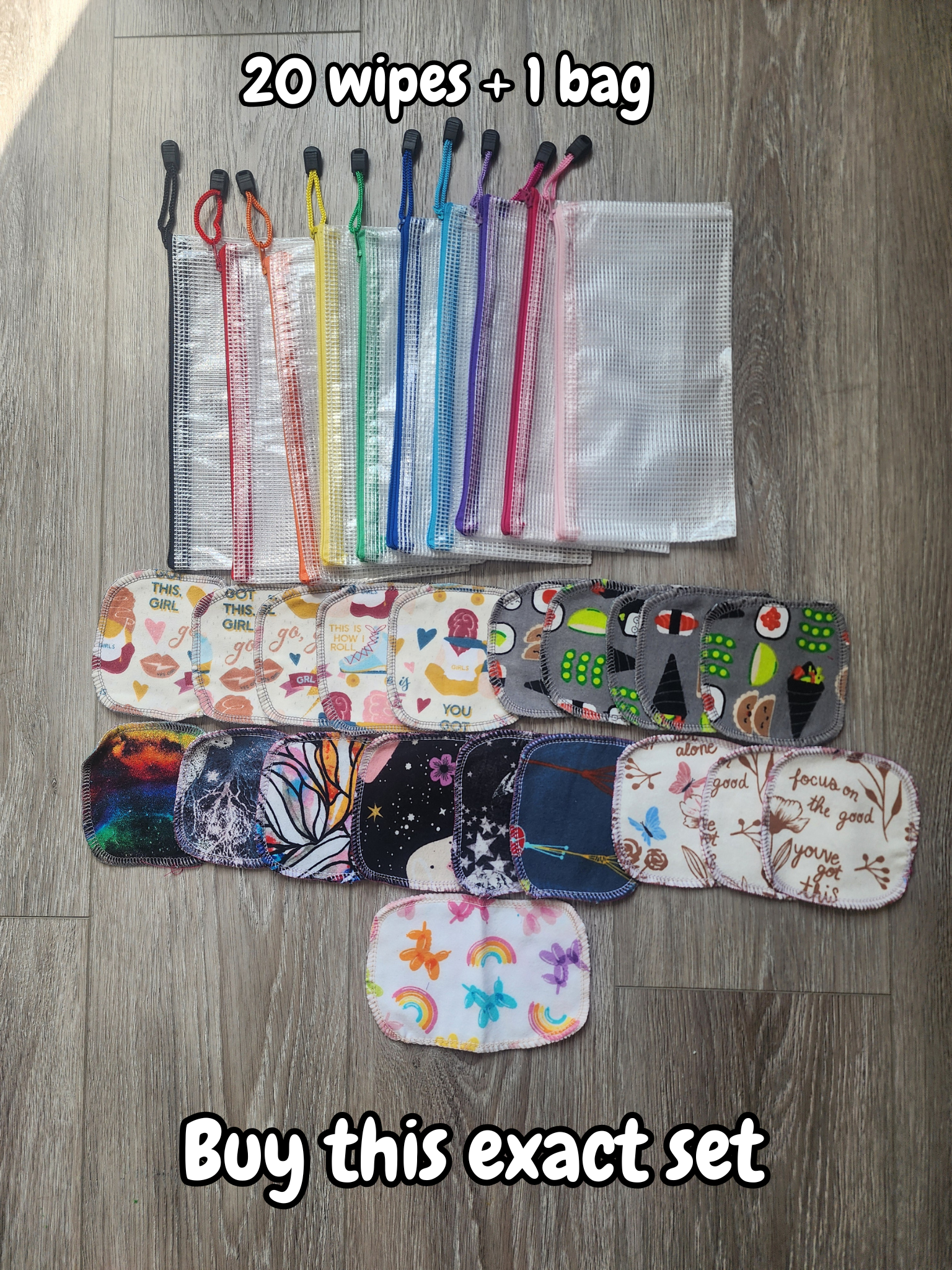Ready‑to‑Ship 20‑Piece Face Wipe Set + Storage Bag