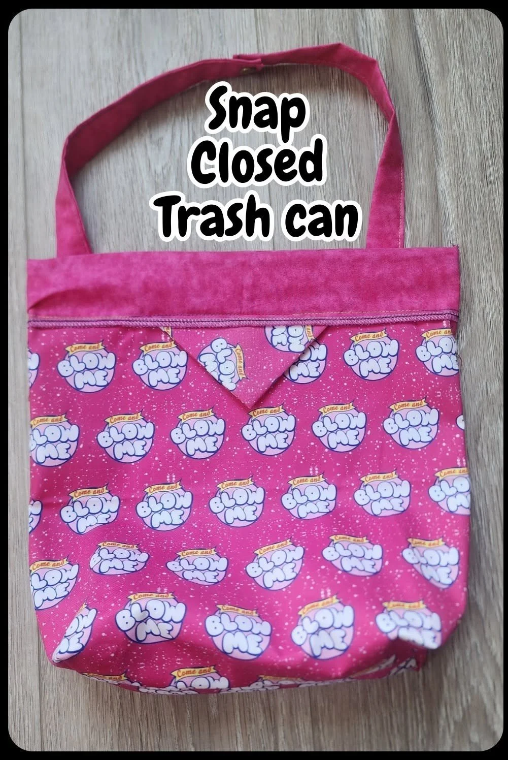 Snap‑Closed Hanging Car Trash Bag | Adult Humor, Blow Me