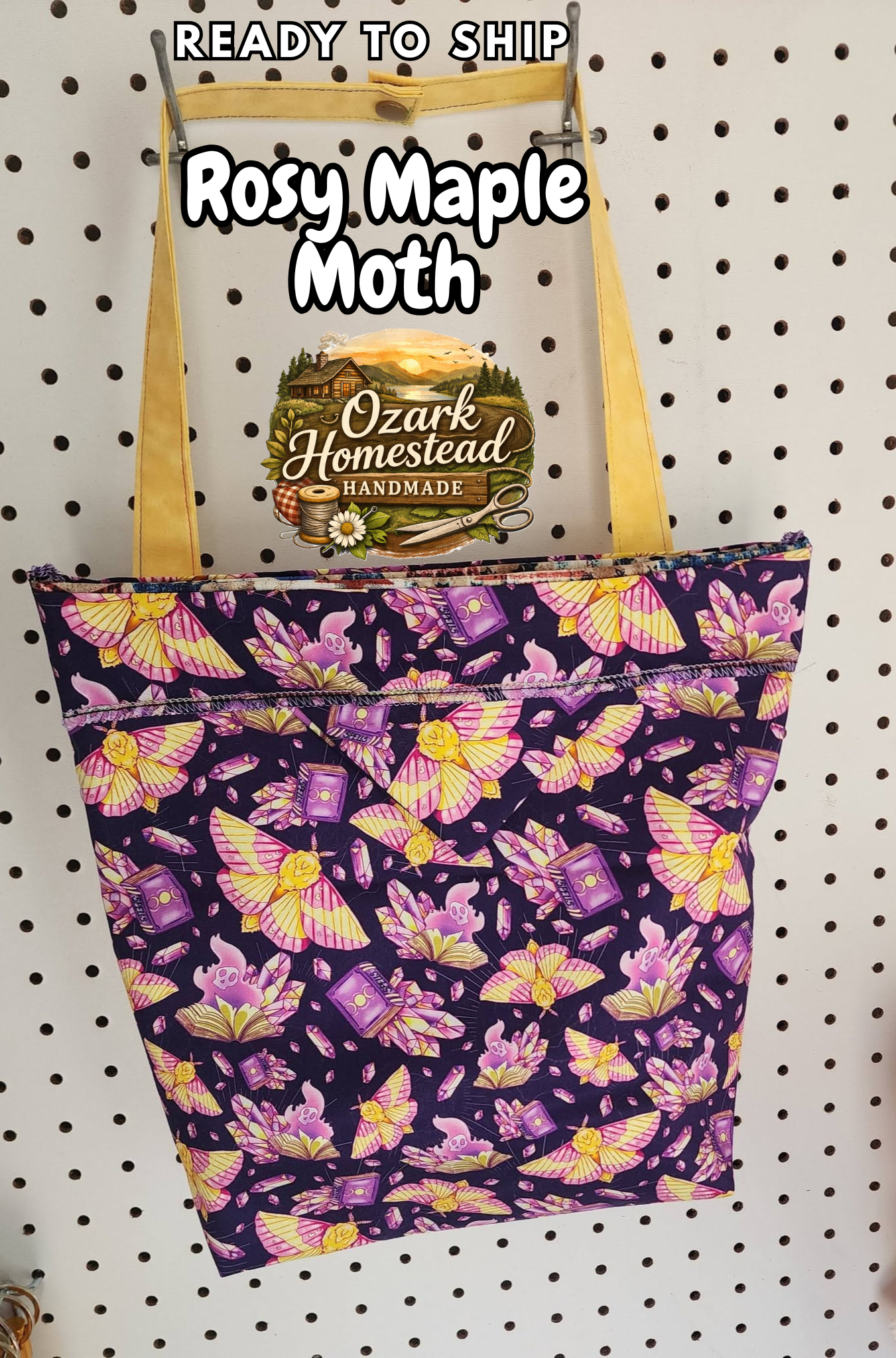 Snap‑Closed Hanging Car Trash Bag | Rosy Maple Moth