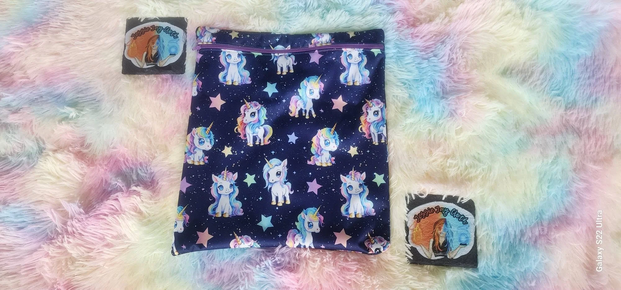 Large Zipper Closure Wet Bag | Kawaii Unicorn
