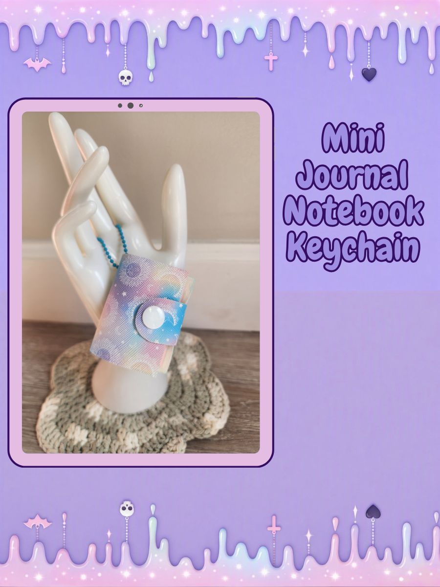 Refillable Mini Journal Keychain - Celestial Galaxy