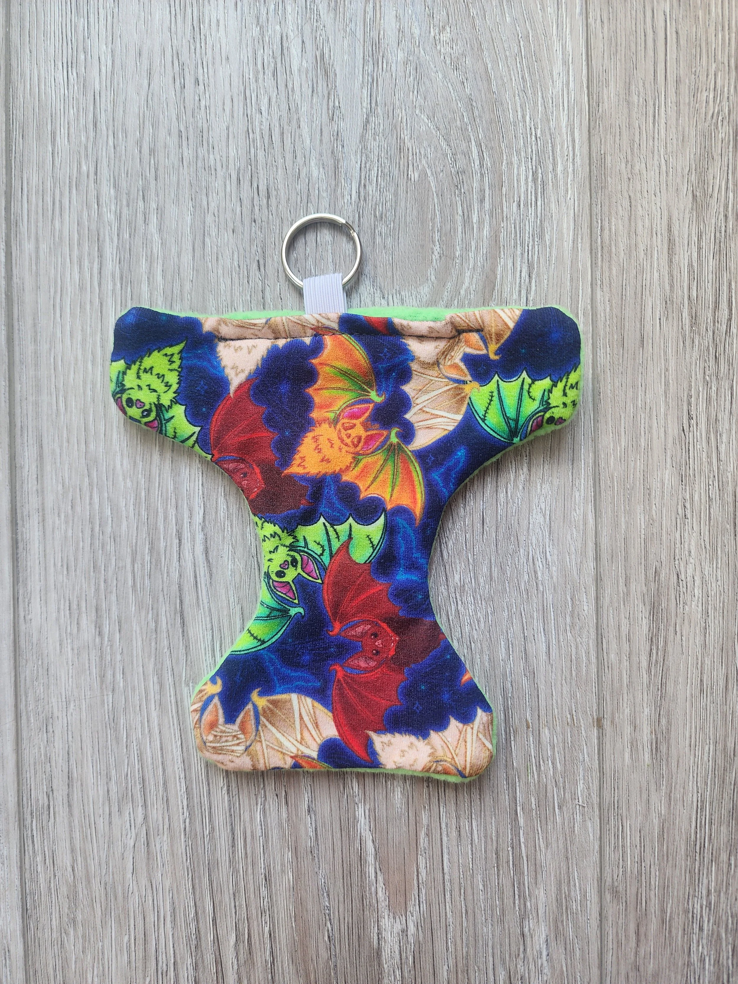 Doll Cloth Diaper Keychain | Custom Print, Halloween Bats