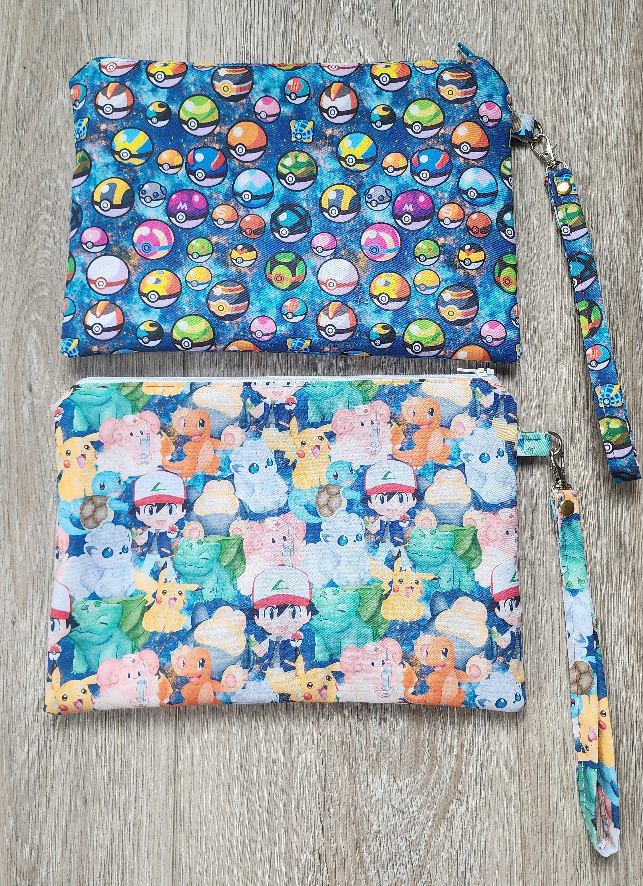 Choose your print 10x7 Wristlet Pouch | Watercolor Poke & Poke Balls