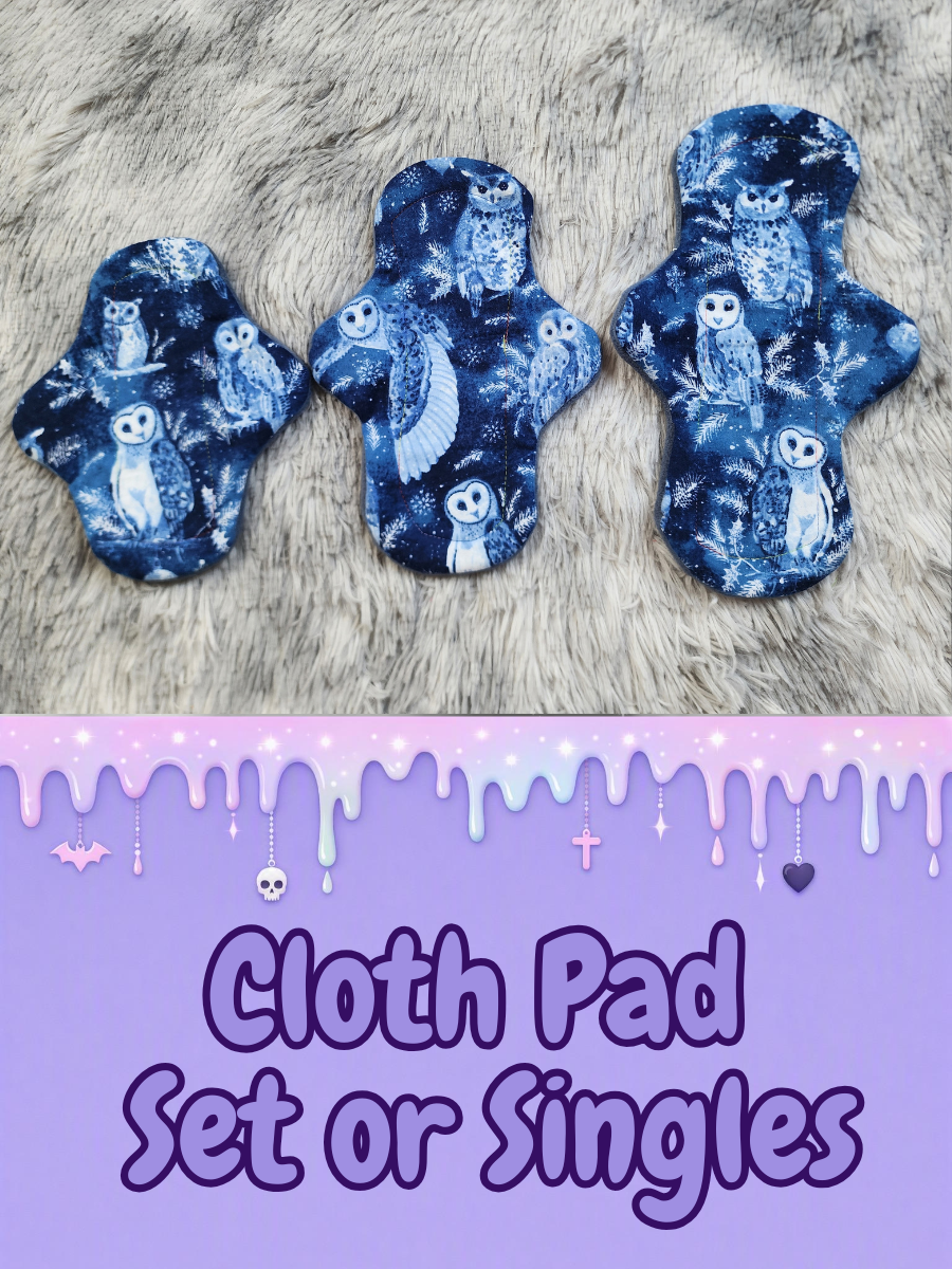 Classic Curvy Cloth Pad - Snow Owl
