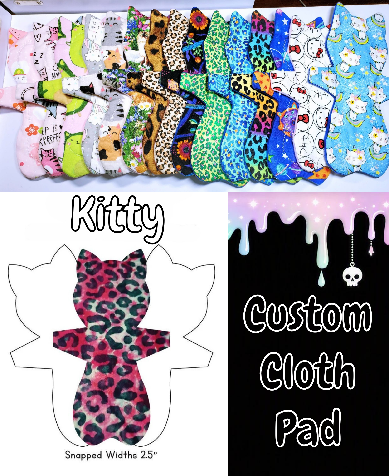 Custom Kitty Cat Cloth Pad