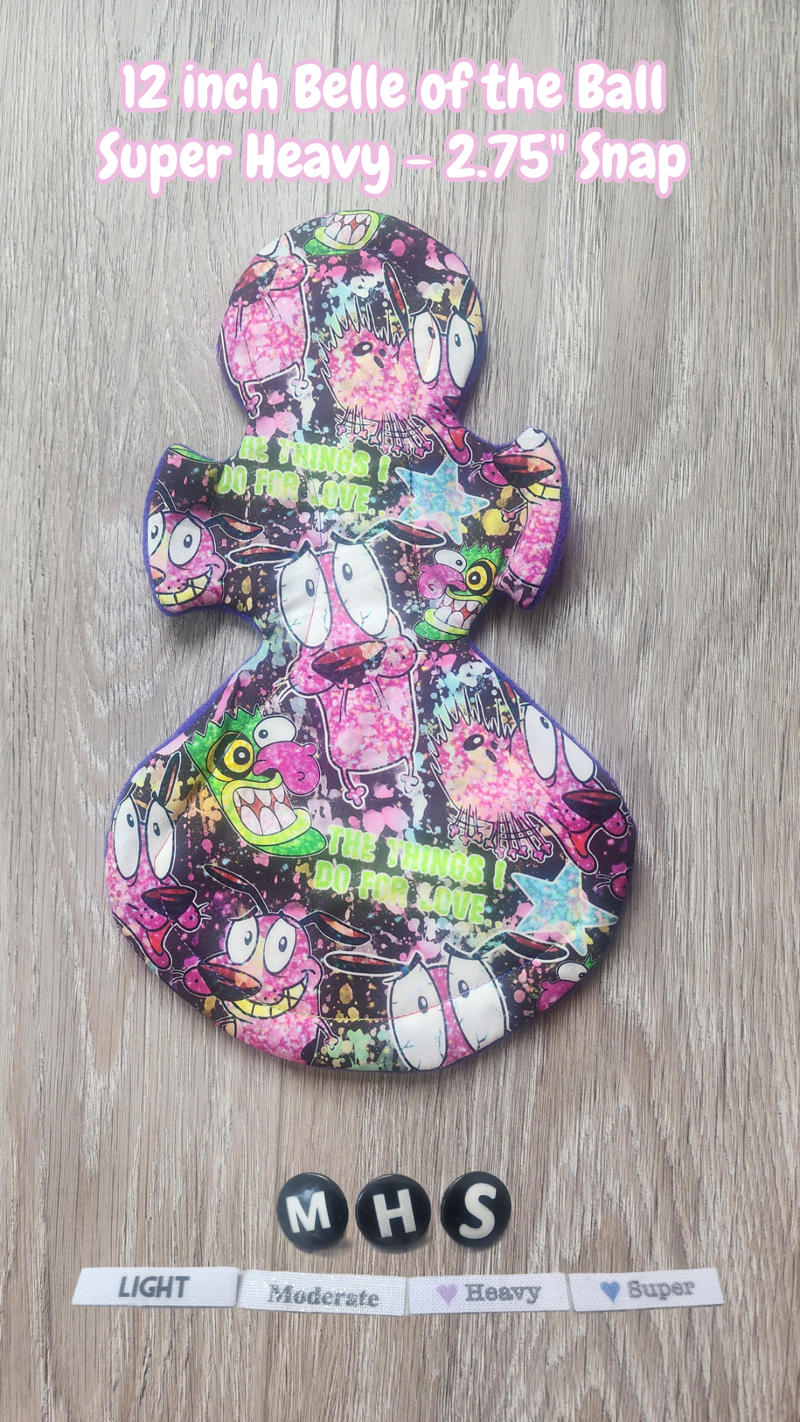 12-inch Super Heavy Belle of The Ball Cloth Pad | 2.75" snapped width