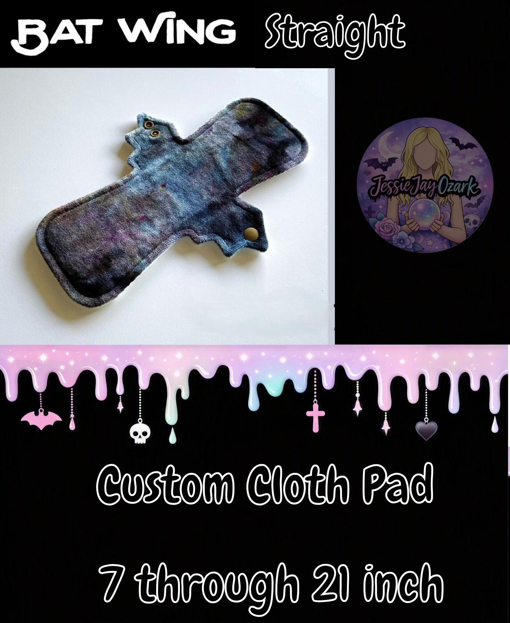 Custom Straight Bat Wing Cloth Pad