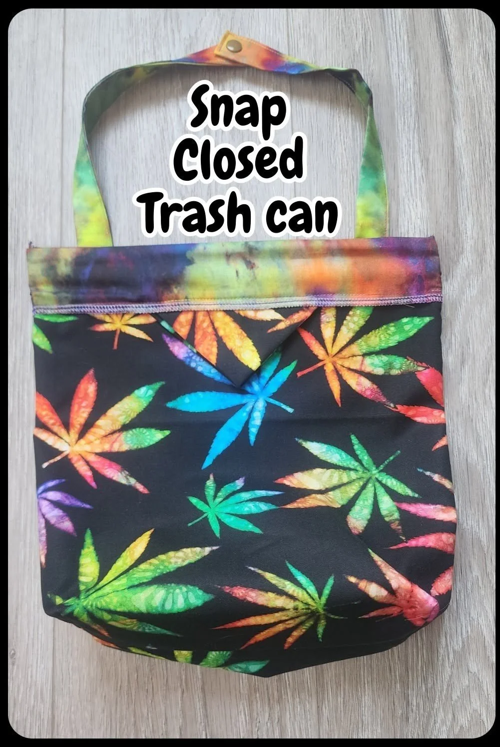 Snap‑Closed Hanging Car Trash Bag | 420 Tie dye Leaves