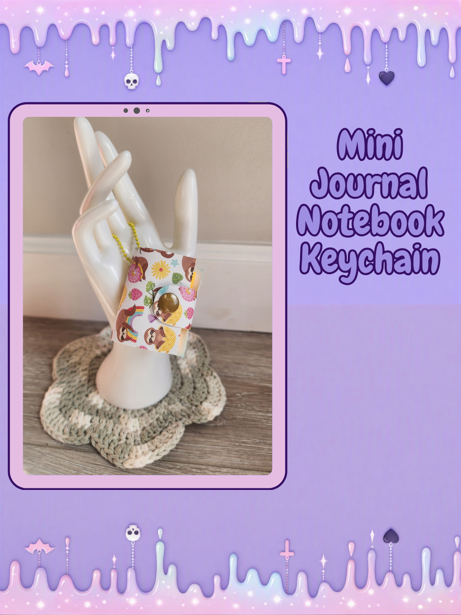 Refillable Mini Journal Keychain - Sloth