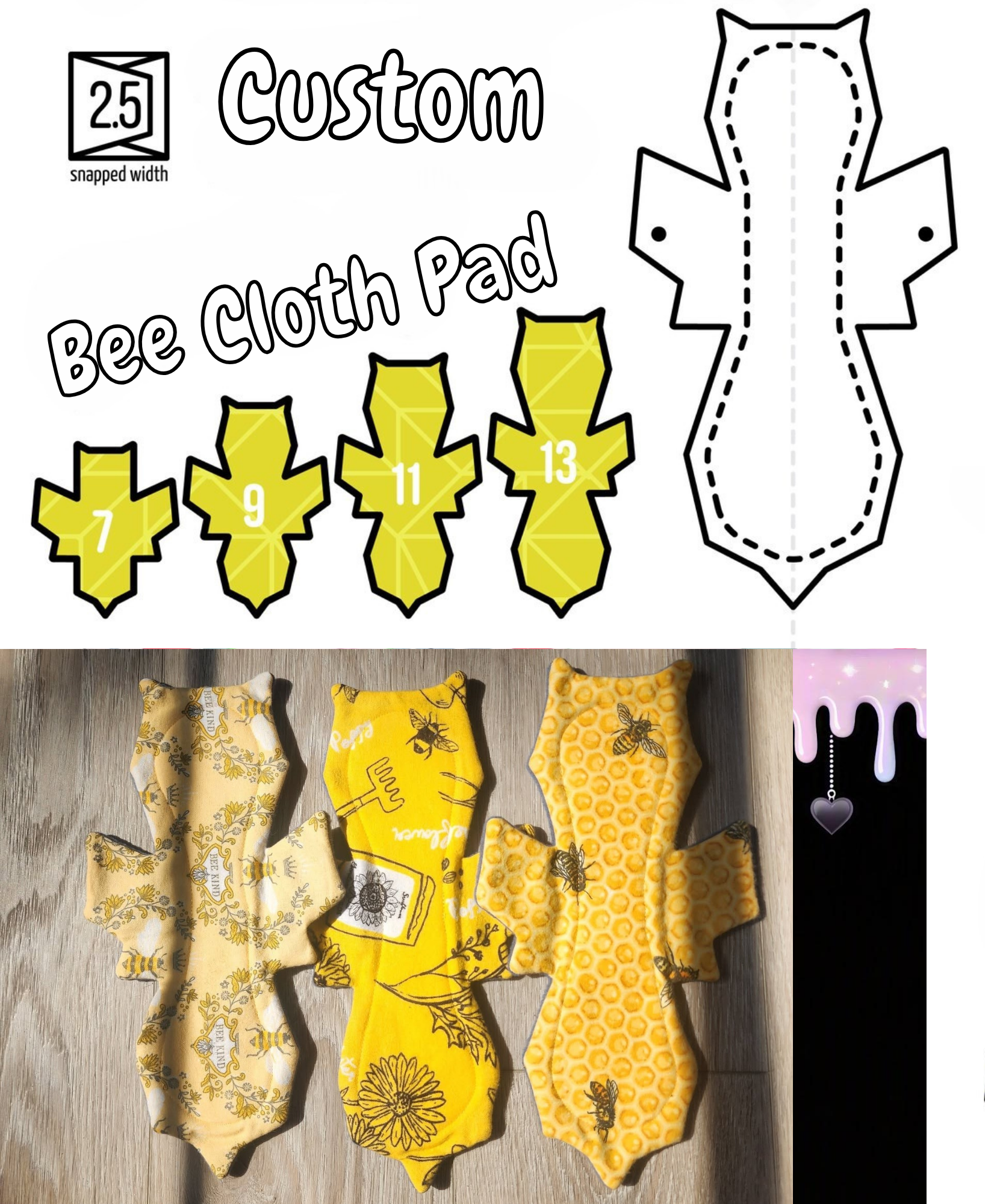 Custom Honey Bee Cloth Pad