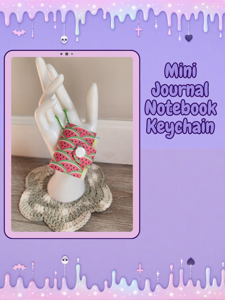 Refillable Mini Journal Keychain - Watermelon