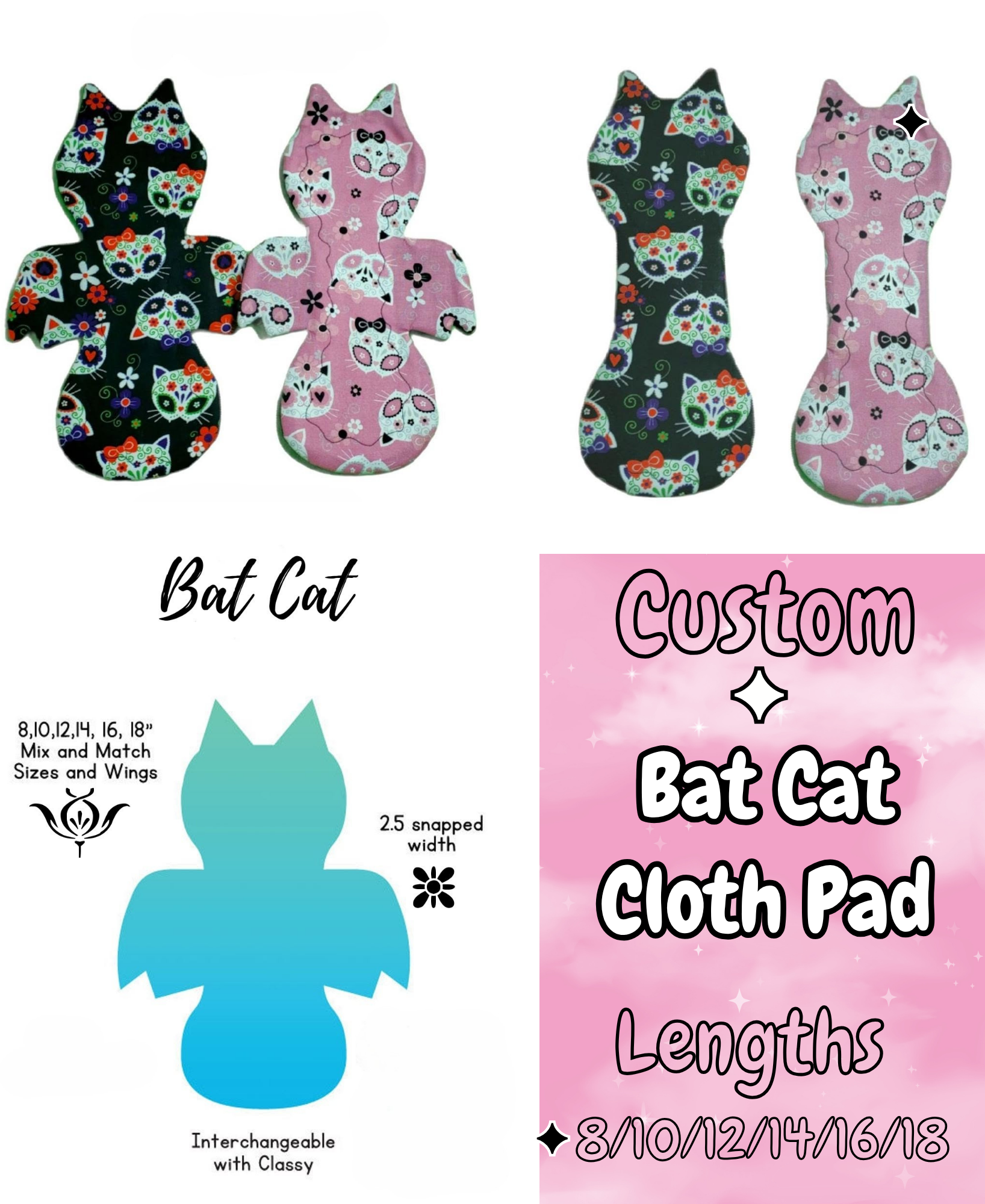 Custom Bat Cat Cloth Pad