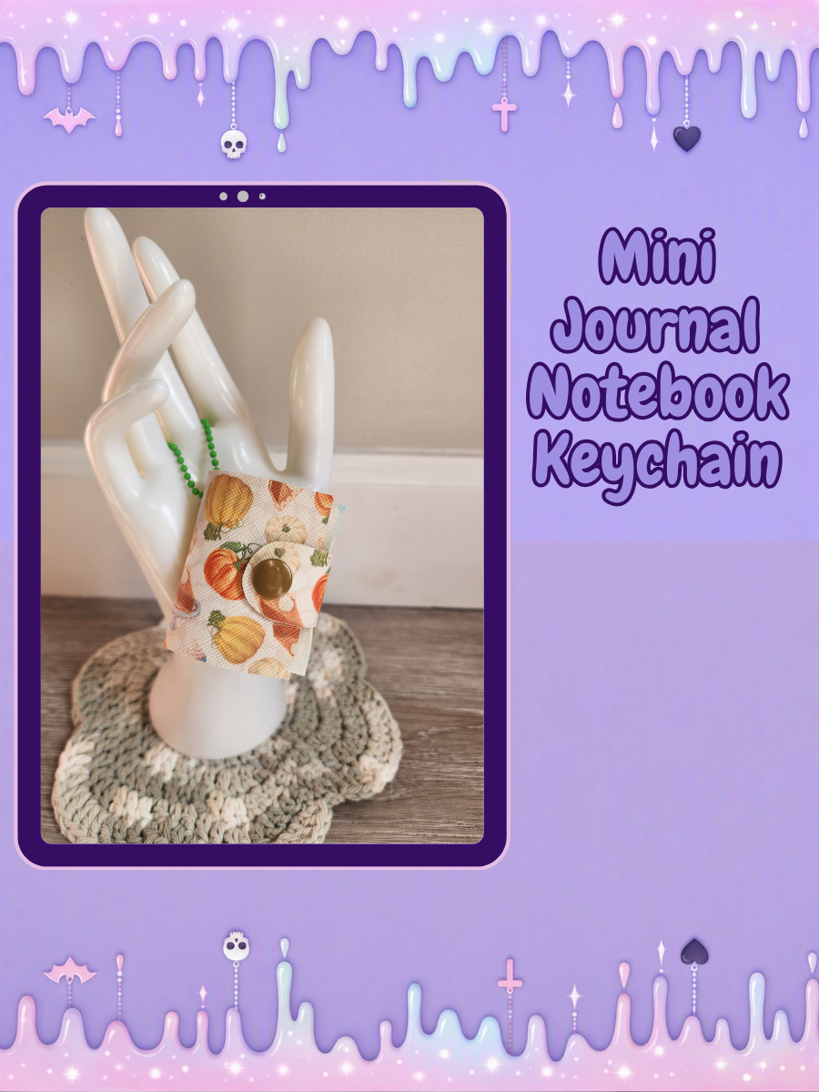 Refillable Mini Journal Keychain - Fall Pumpkin