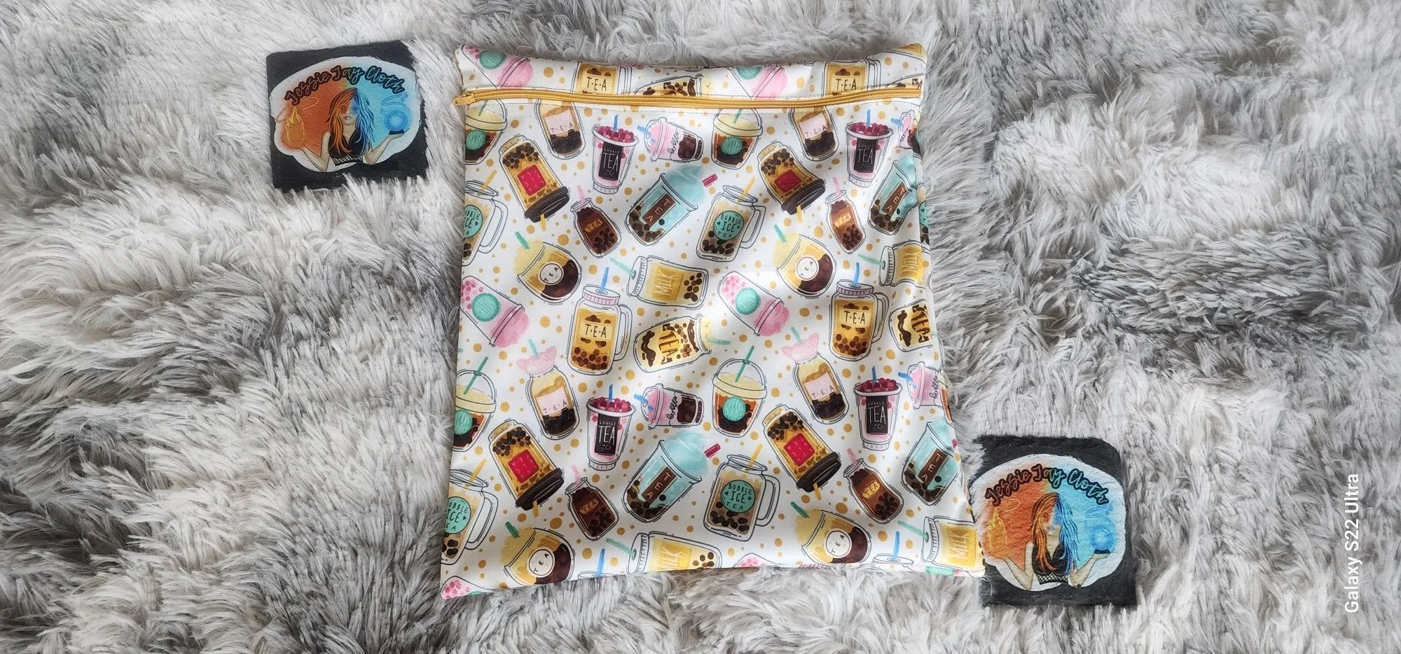 Large Zipper Closure Wet Bag | Boba Tea Drink