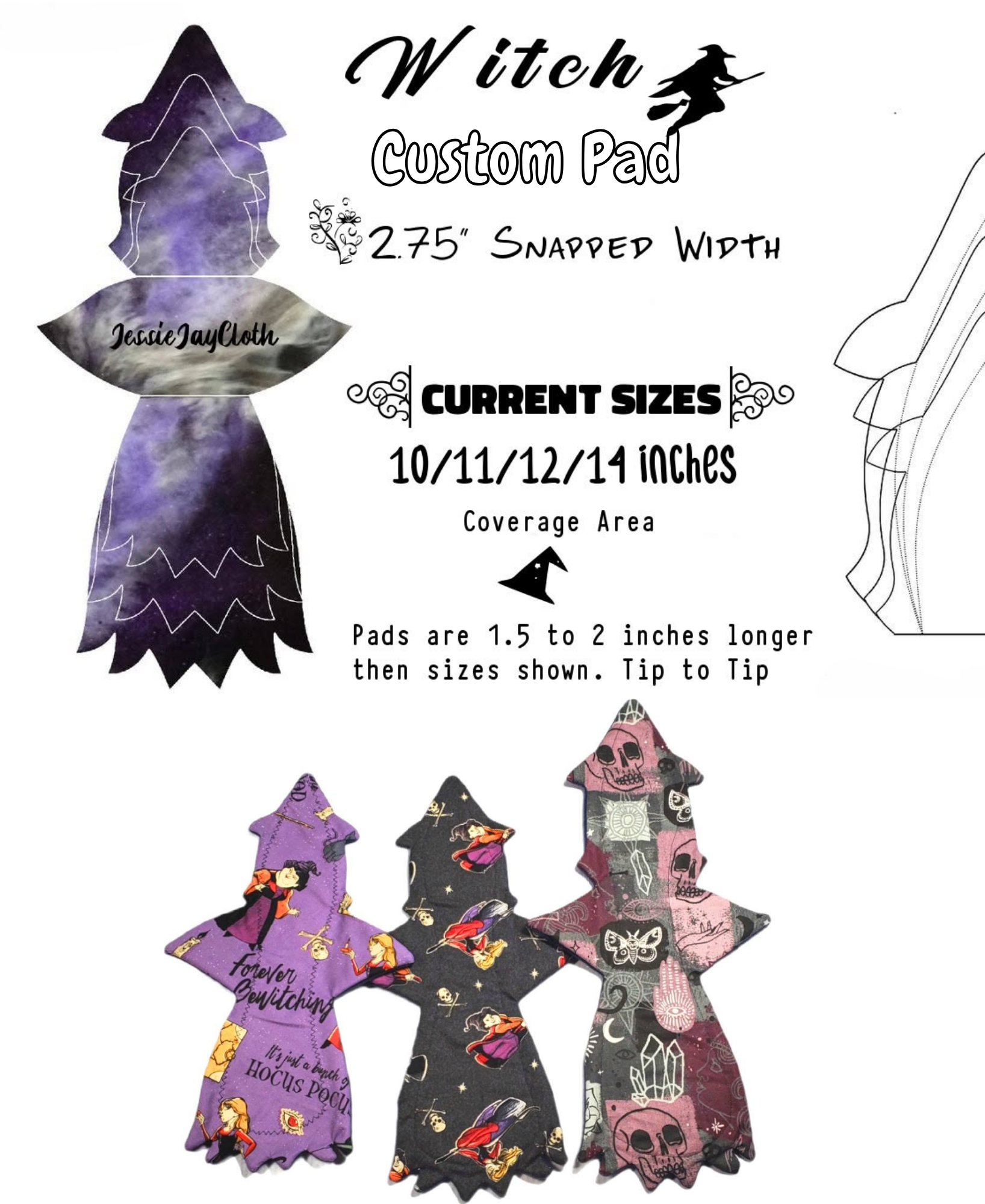 Custom Witch Cloth Pad