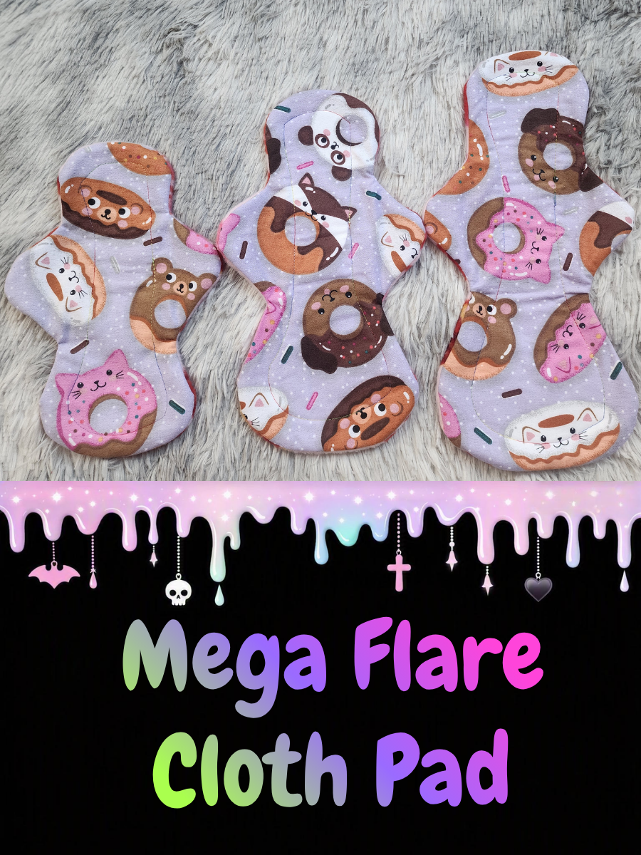 Mega Flare Cloth Pad - Donut Animals