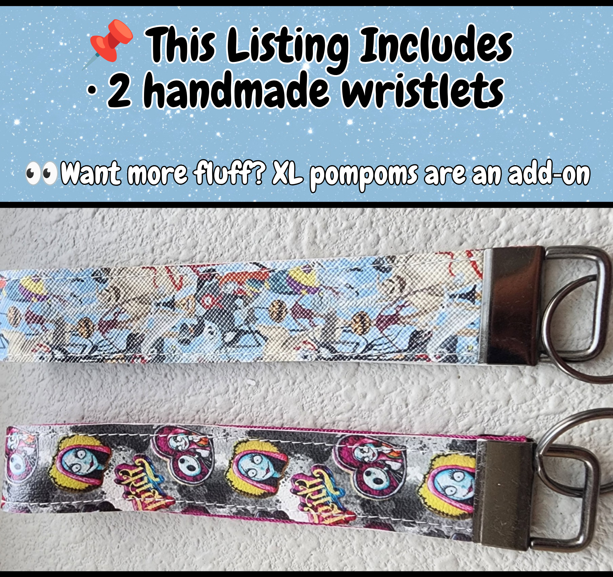Set of 2 Faux Leather Wristlet Key Fobs | NBC Love